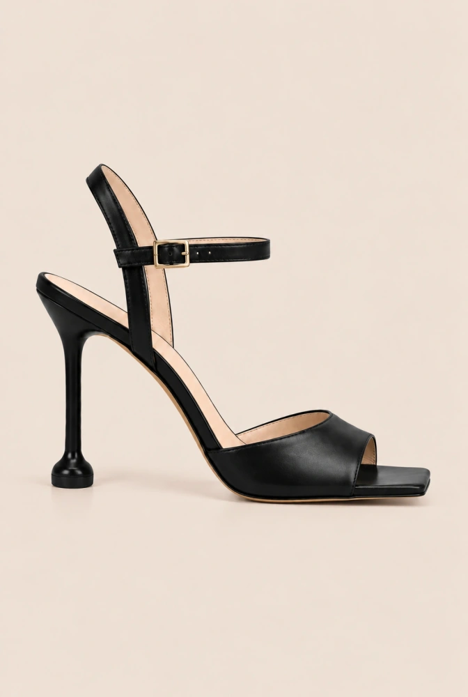 Checca – black narrow-heeled sandals