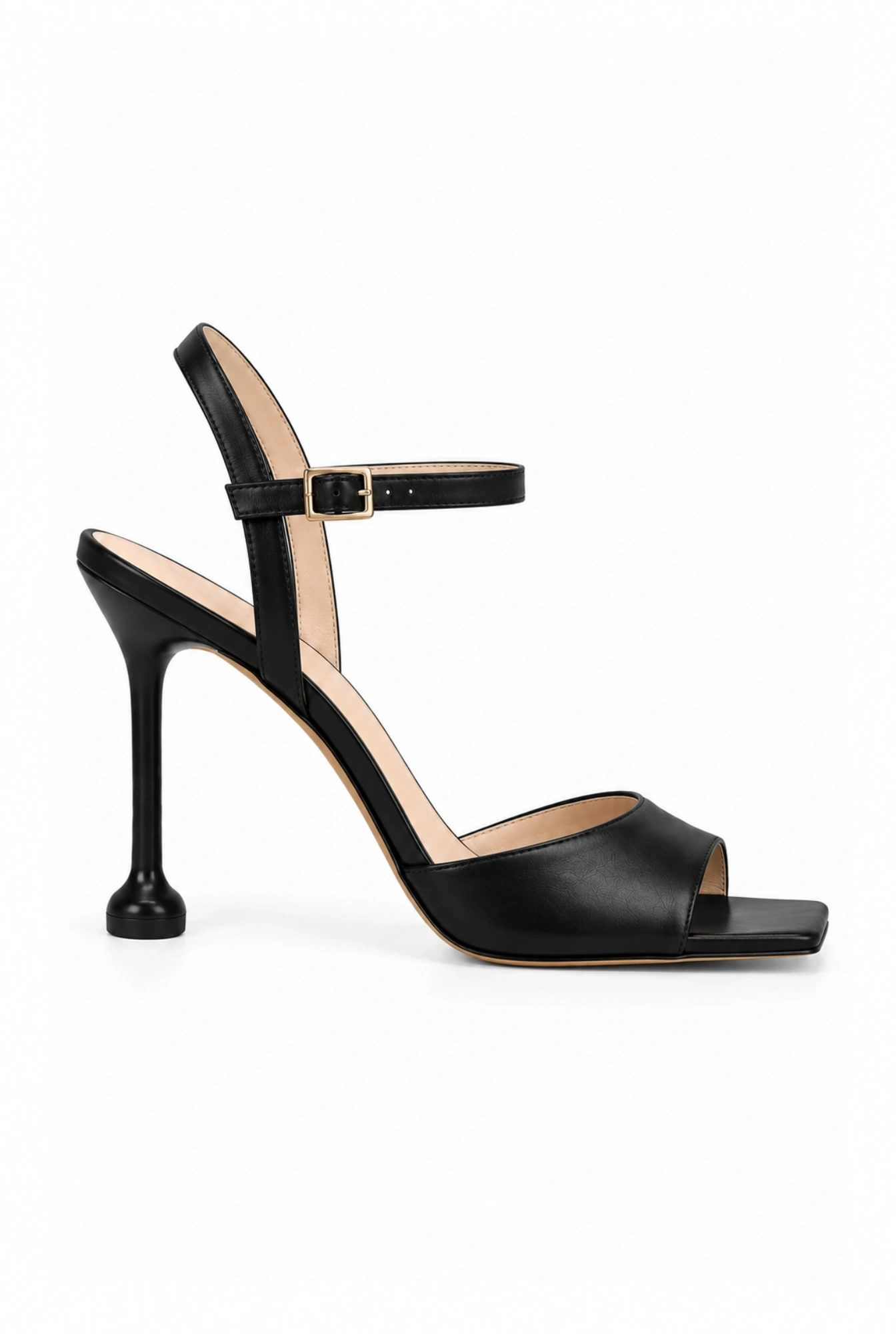 Checca – black narrow-heeled sandals