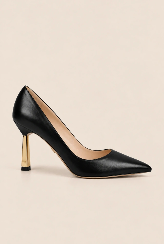 Oasis - black pumps with gold stiletto