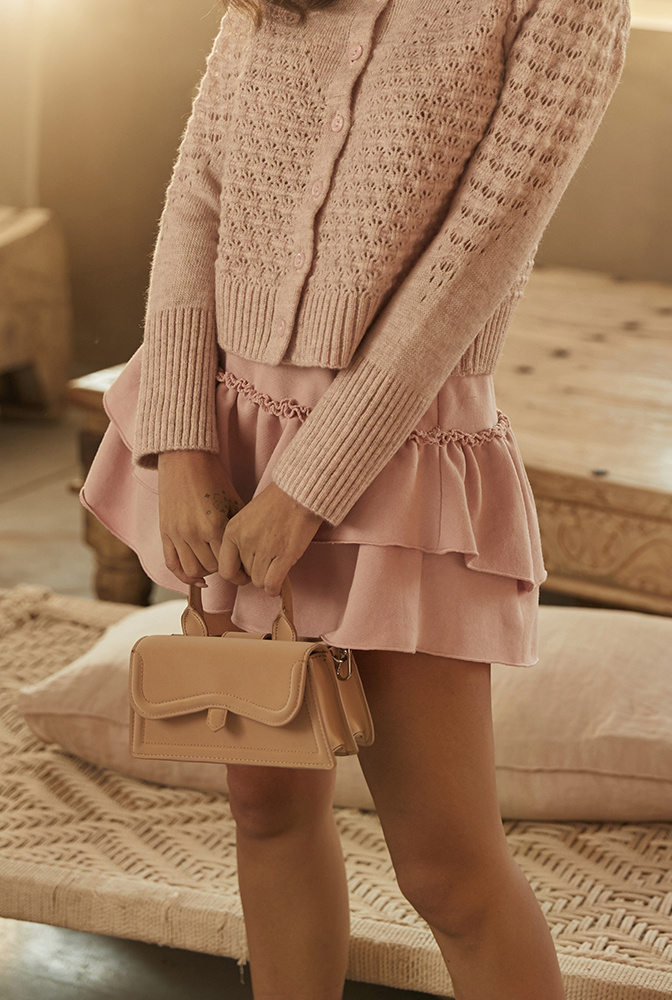 Mira - Set mini sweater + skirt with ruffles