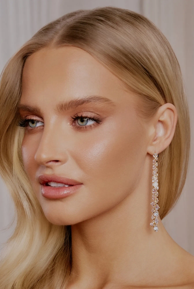 Vedal - gold-plated earrings with zircons