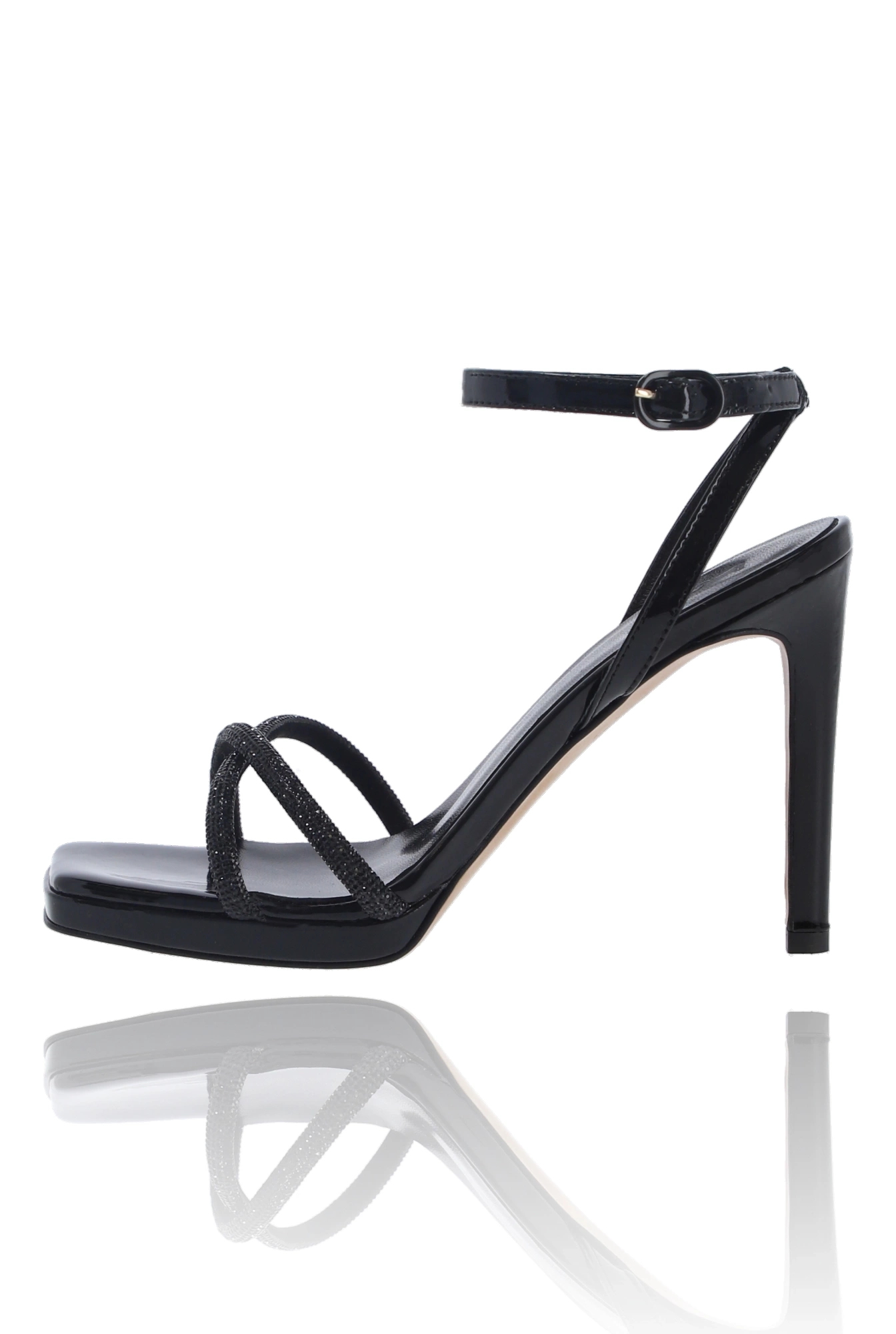 Blackdoe - Natural leather - patent leather sandals with shiny straps