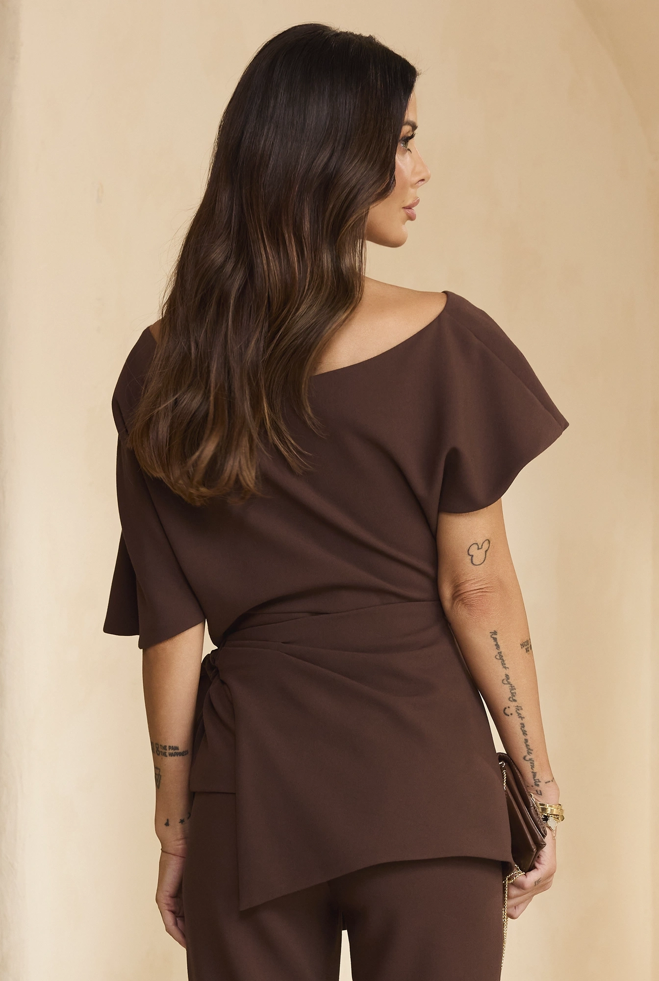 Padera – brown set: blouse + trousers