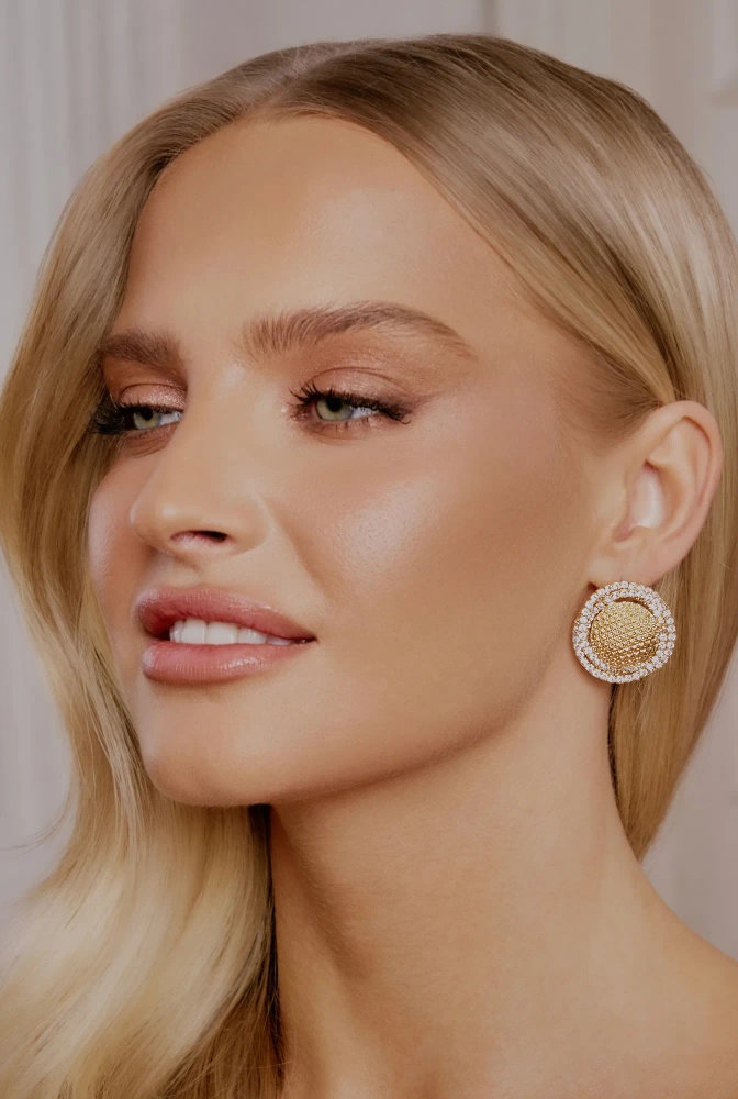 Mone - gold-plated earrings with zircons