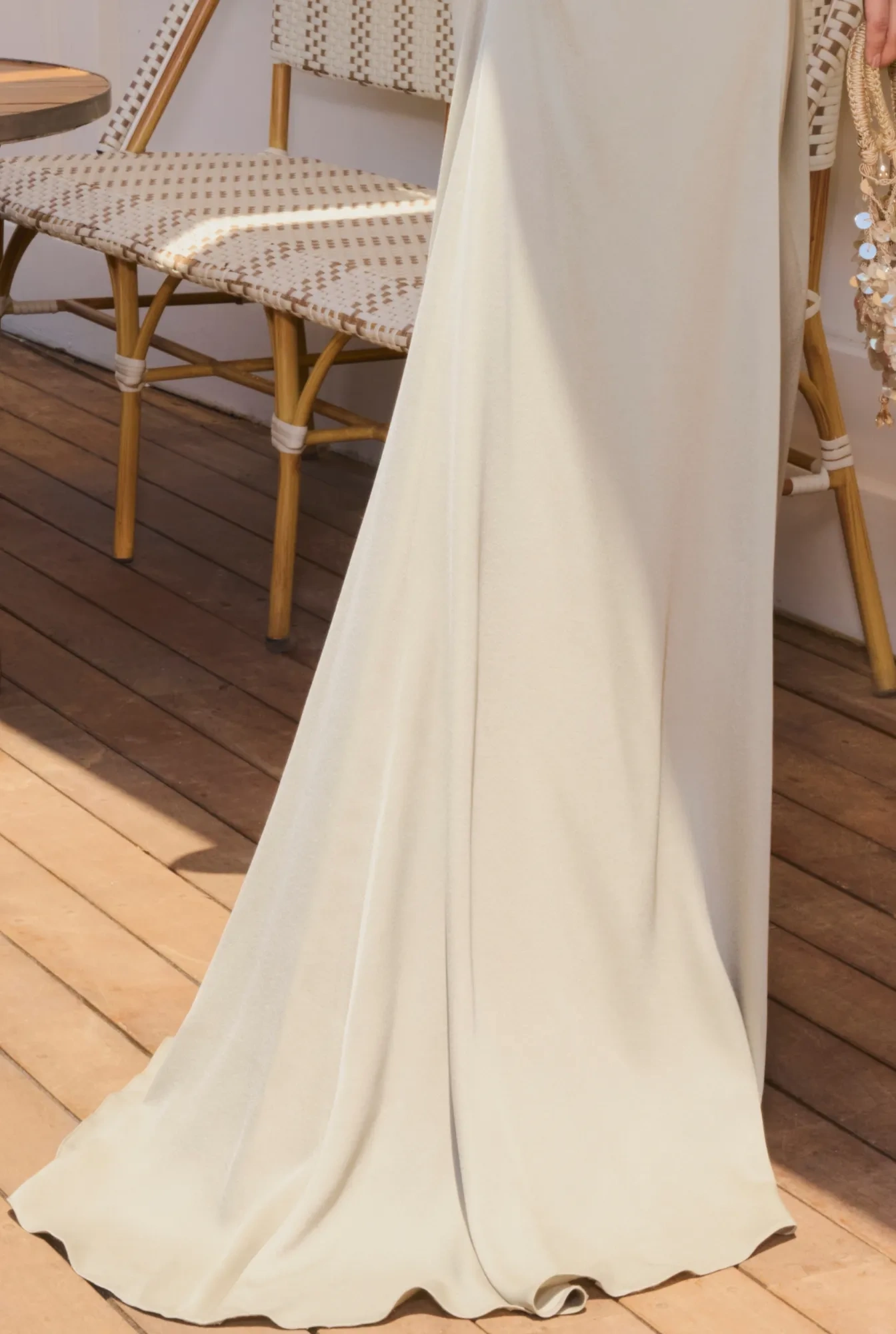 Blythia - Draped Maxi Dress in a Pea Green Shade