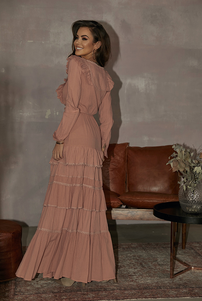 Arizona - an impressive maxi dress in a boho style in a shade of pink
