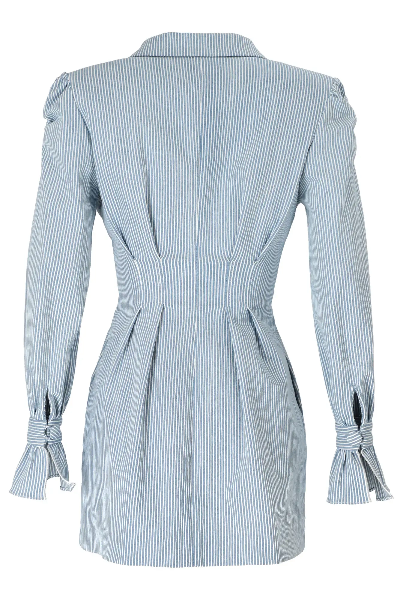 Vari - Blue denim mini dress with neckline