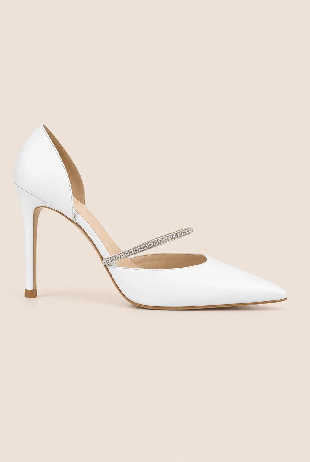 Dreams - white stilettos decorated with zircons