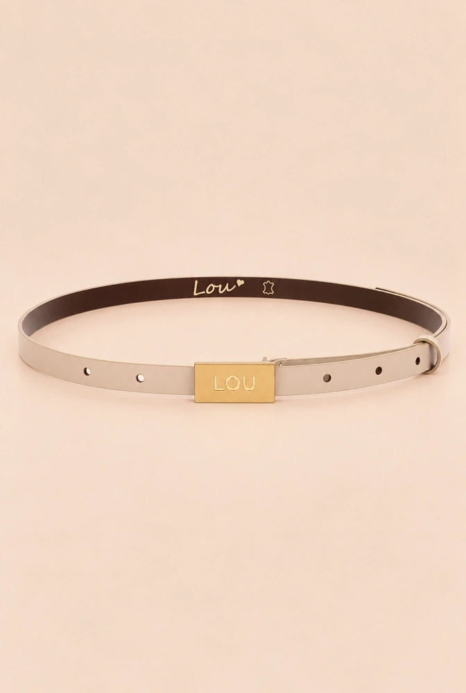 Lita Belt - Women's Belt in Ecru Shade with Exclusive Gold Buckle.