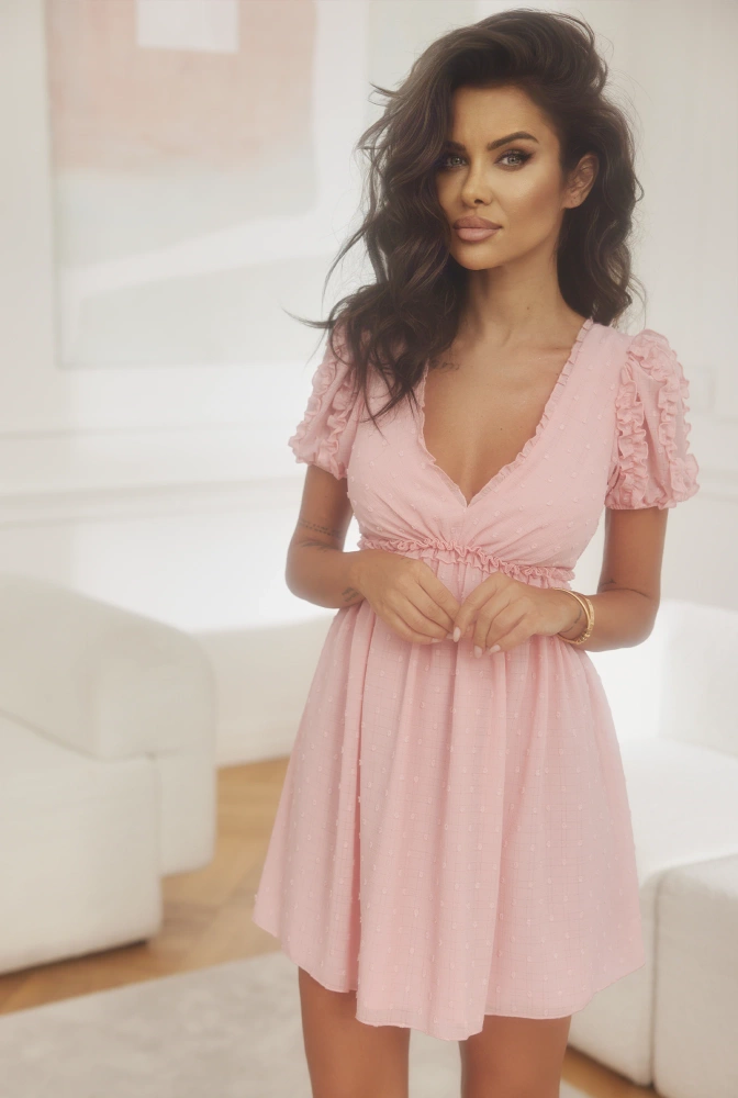 Xenia - Romantic mini dress in powder pink
