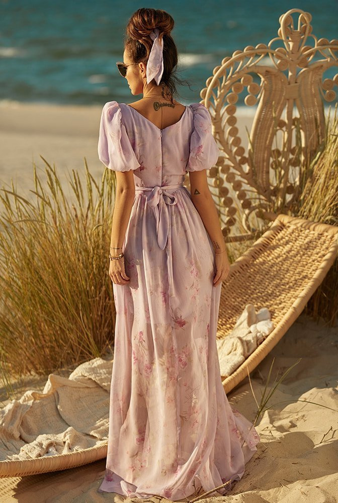 Wailett - a maxi dress made of airy, logged 