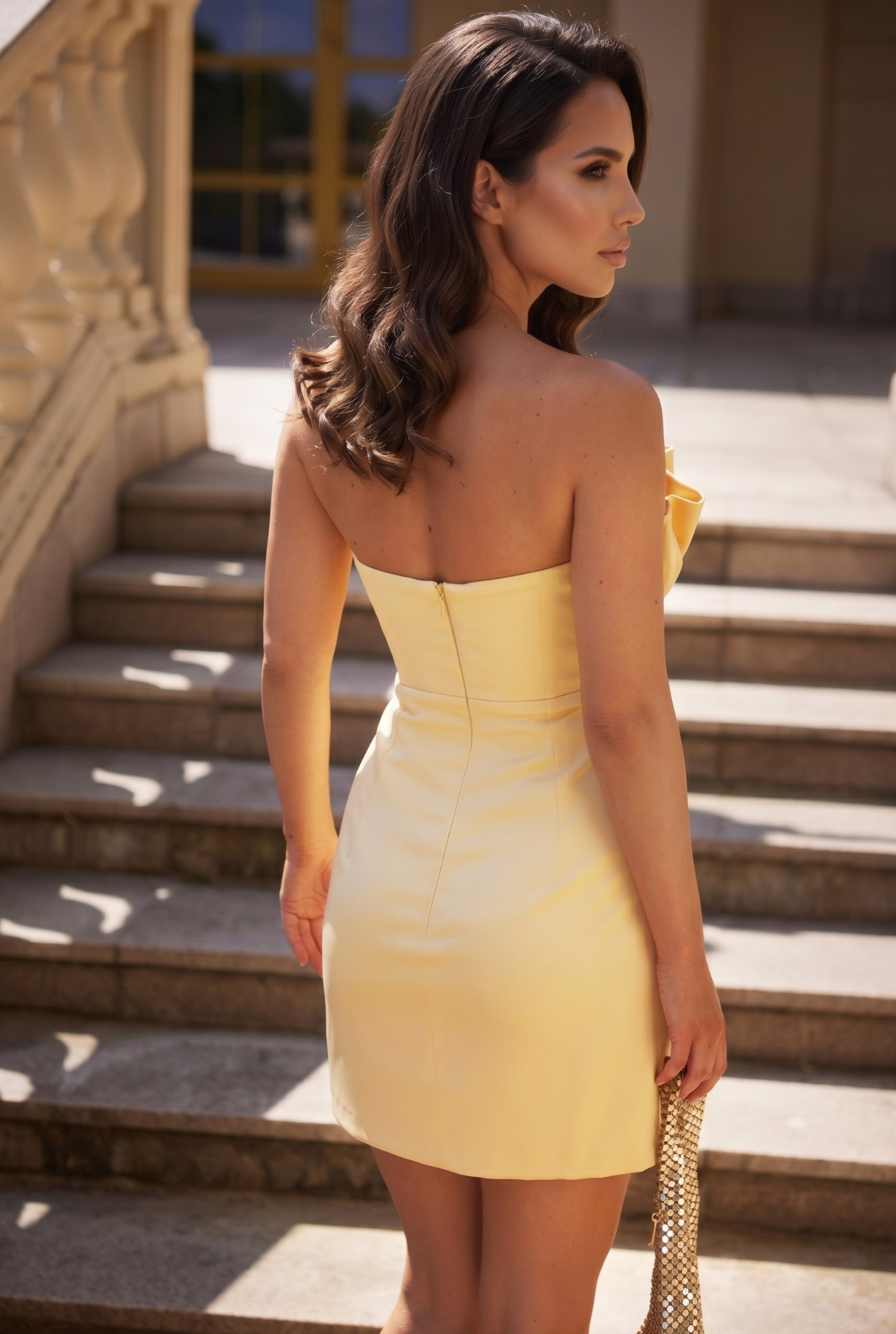 Larissa - Mini dress with underwire corset, detachable straps and zipper closure