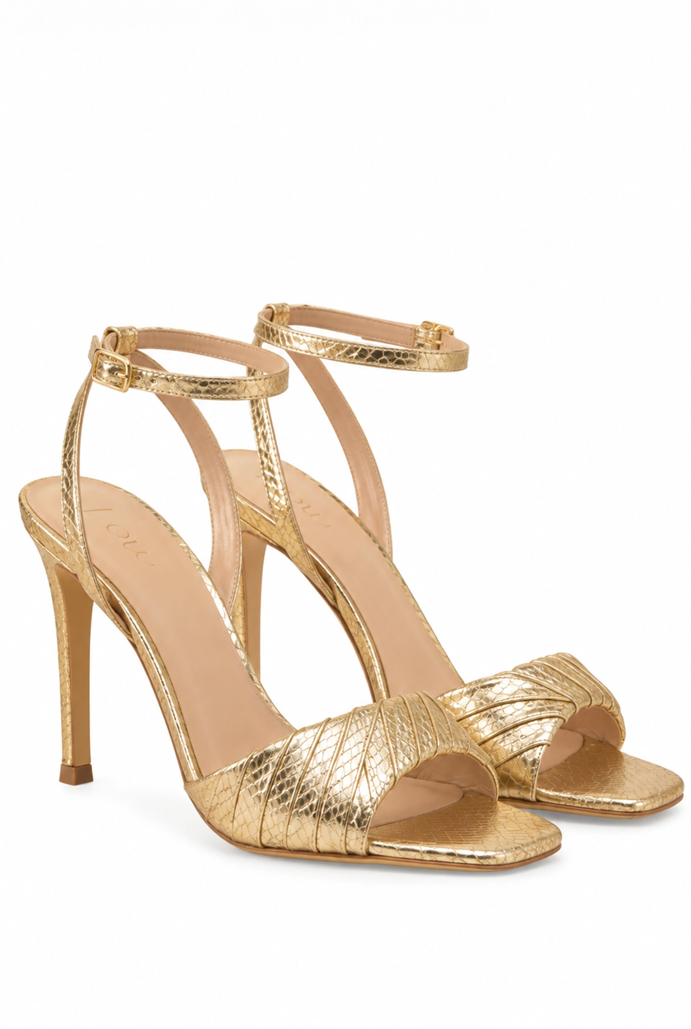 Dazzle – gold stiletto sandals