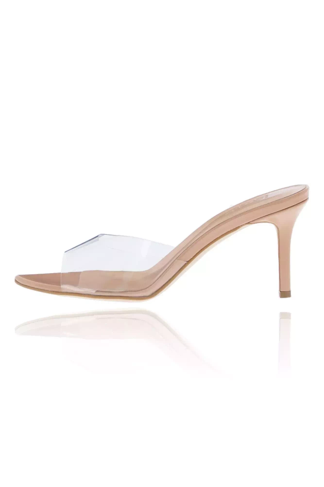 Femi - Light pink heeled shoes with transparent strap