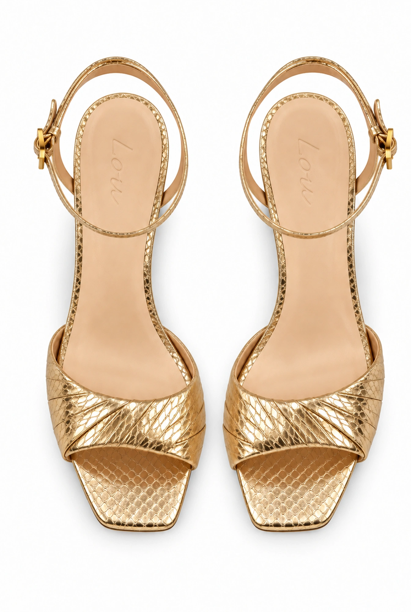Dazzle – gold stiletto sandals