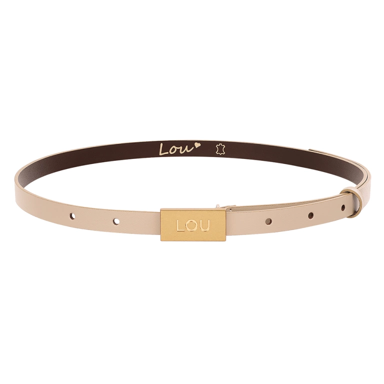 Lita Belt - Women's Belt in Ecru Shade with Exclusive Gold Buckle.