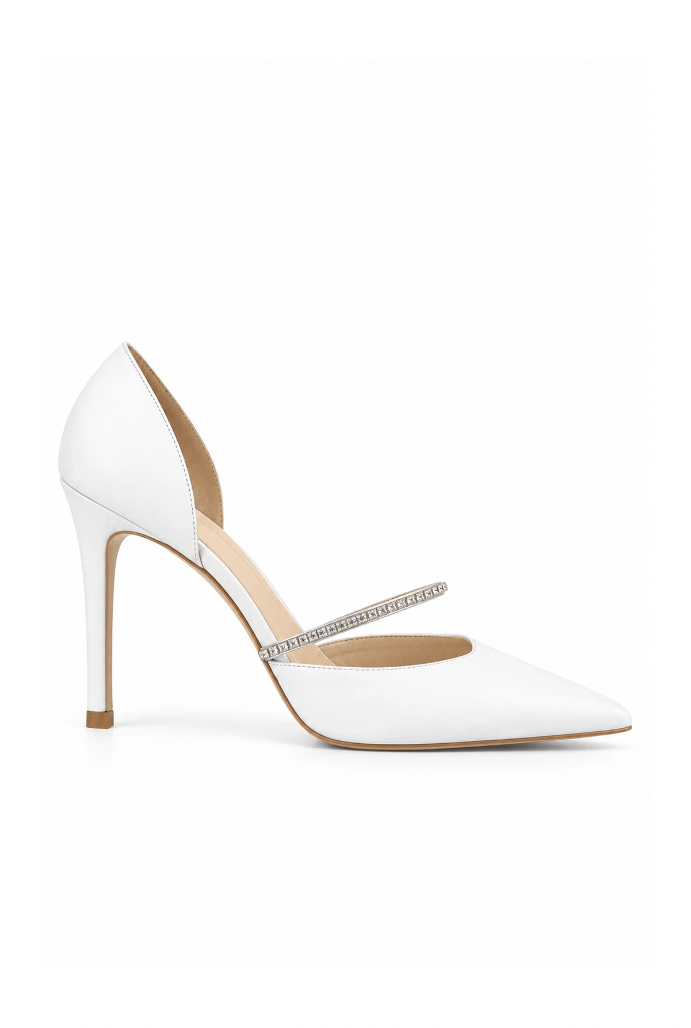 Dreams - white stilettos decorated with zircons