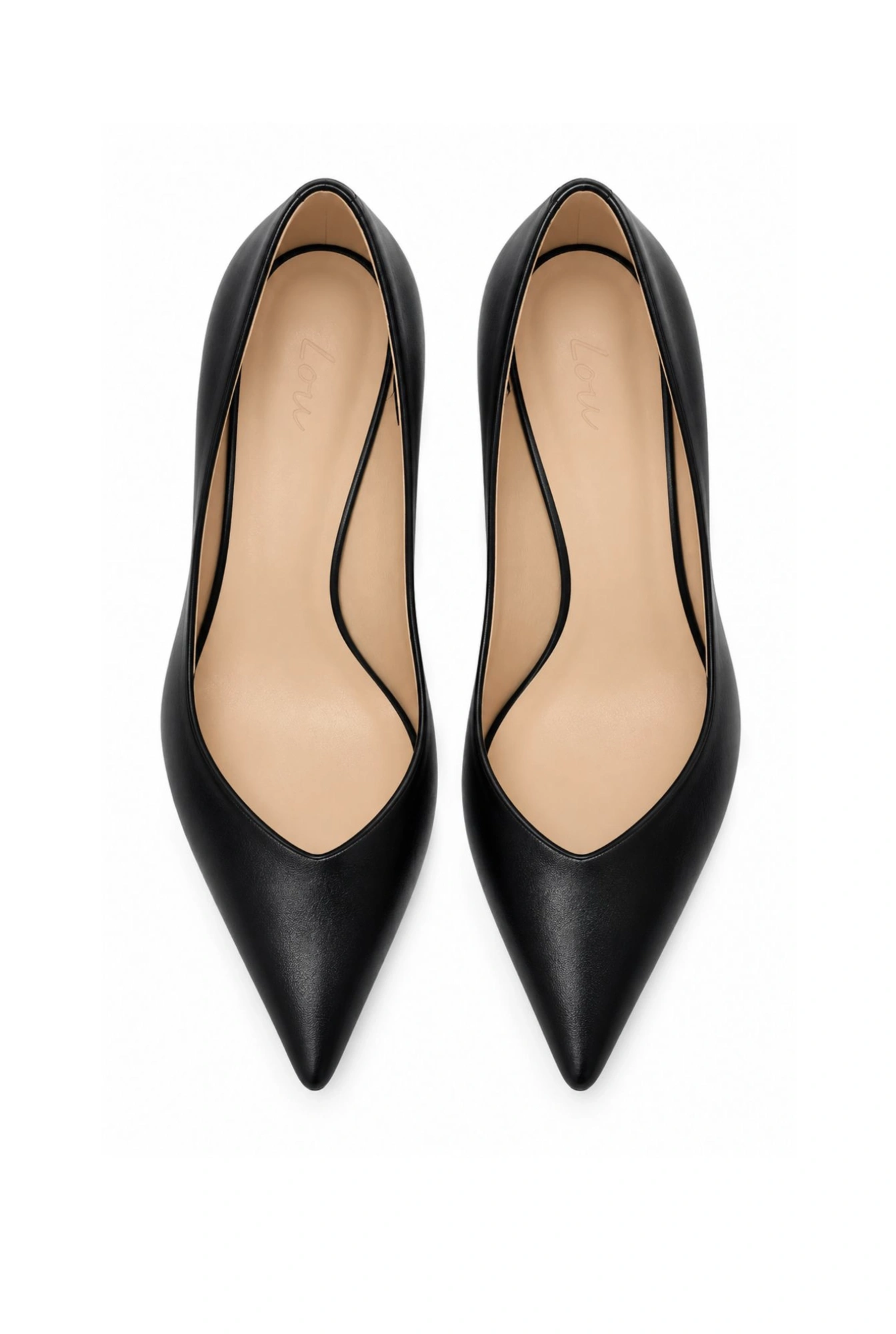 Samos – black pumps with a gold heel detail