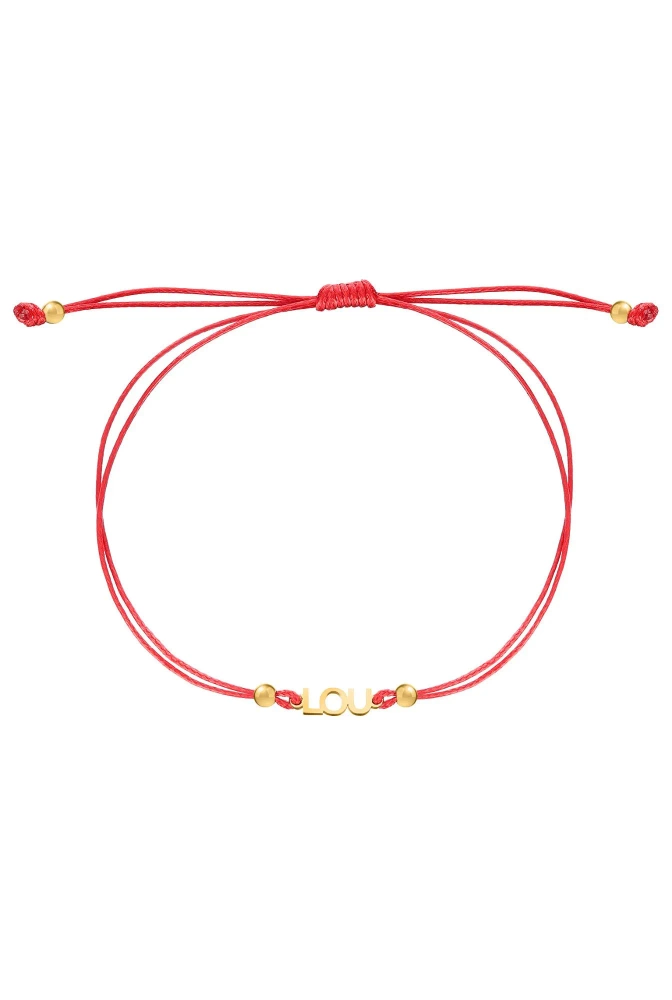 Lou bracelet on a red strap