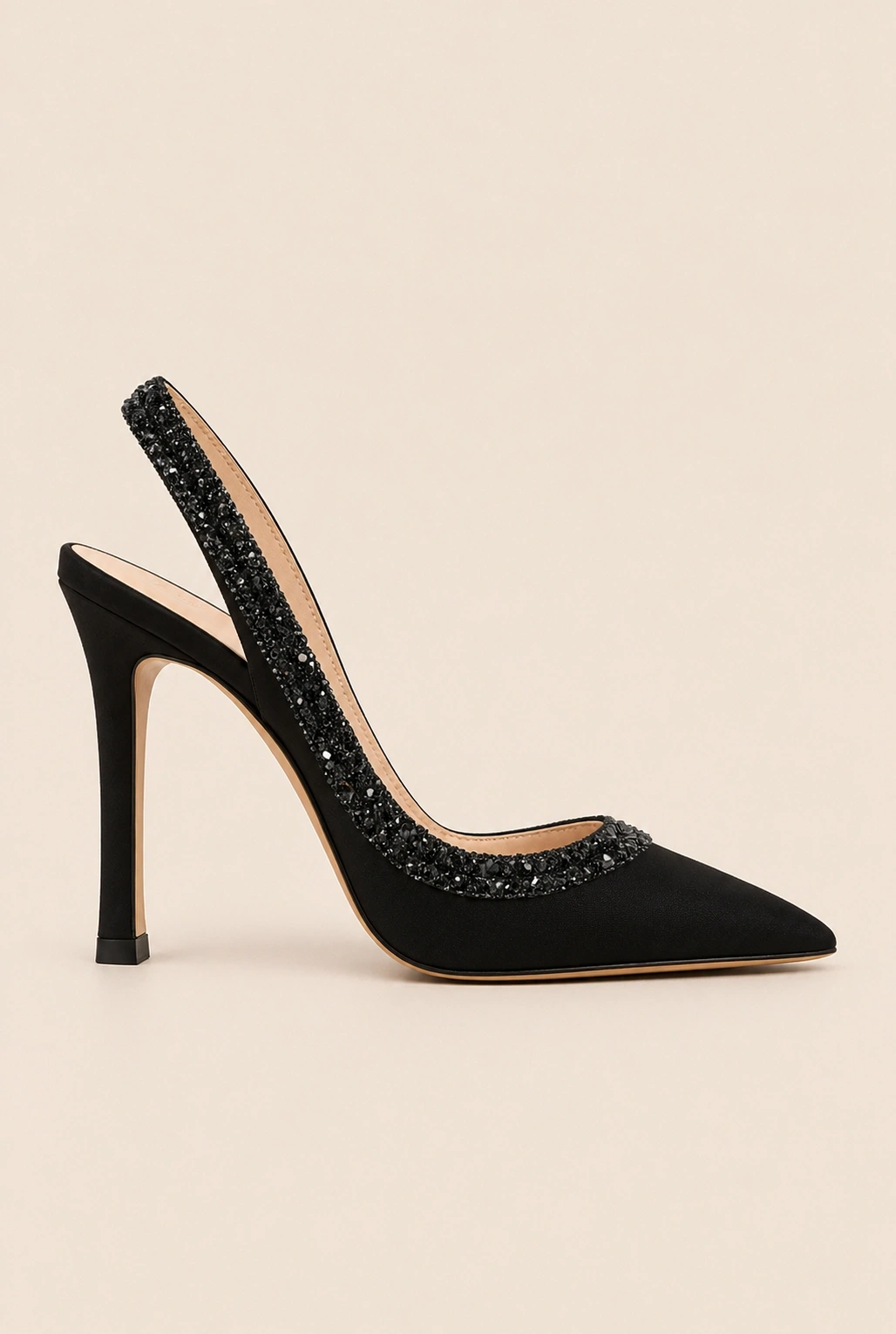 Monse – black heels with a glitter finish
