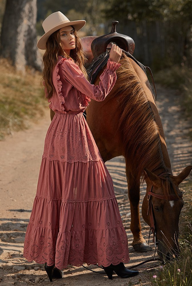 Indiana - a maxi dress in the shade of marsala