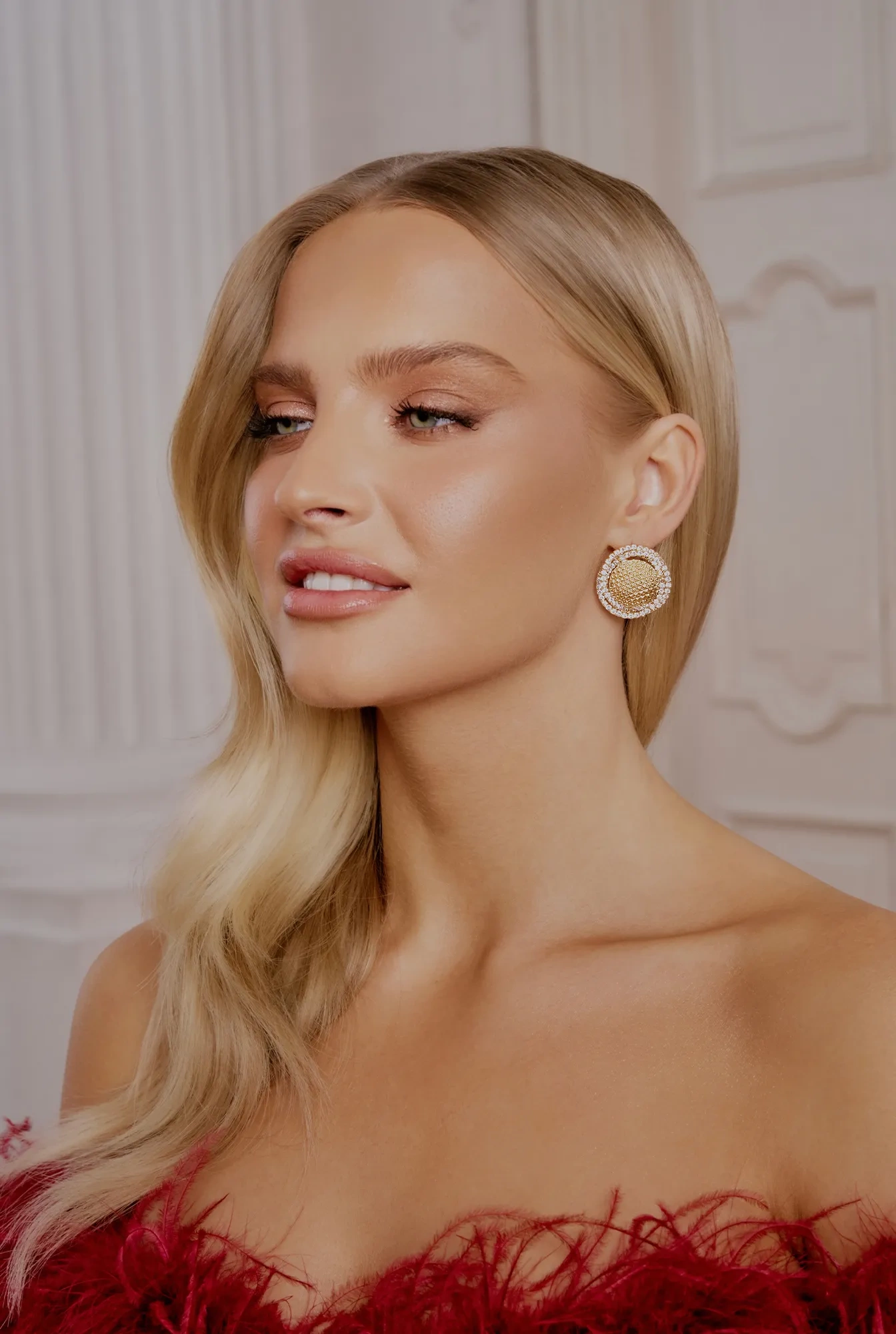 Mone - gold-plated earrings with zircons