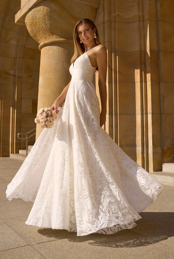 																							Cambria - maxi wedding dress with lace
																					
